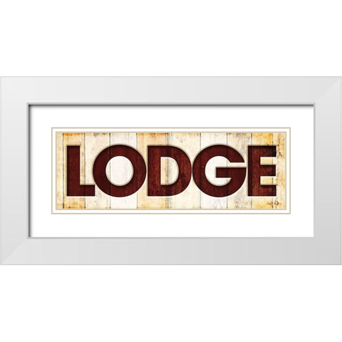 Lodge Wood White Modern Wood Framed Art Print with Double Matting by Grey, Jace