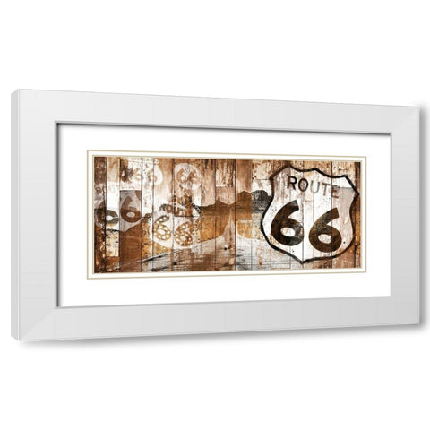 Golden Route 66 White Modern Wood Framed Art Print with Double Matting by Grey, Jace