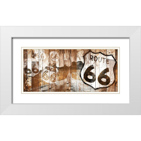 Golden Route 66 White Modern Wood Framed Art Print with Double Matting by Grey, Jace