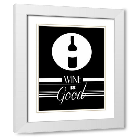 Good Wine II White Modern Wood Framed Art Print with Double Matting by Grey, Jace