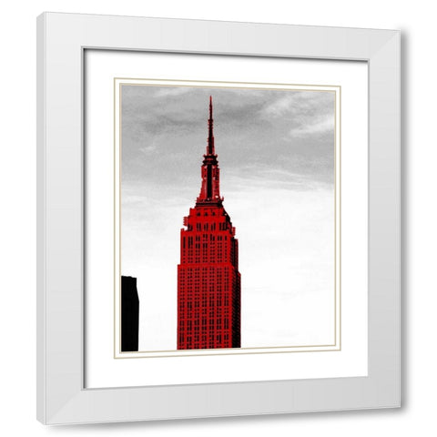 NY White Modern Wood Framed Art Print with Double Matting by Grey, Jace