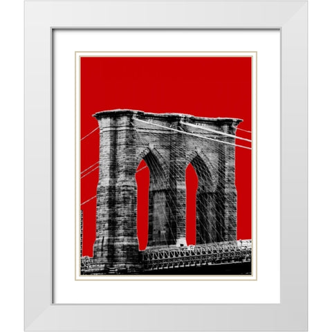 Brooklyn Bridge II White Modern Wood Framed Art Print with Double Matting by Grey, Jace