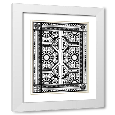 Patterns D White Modern Wood Framed Art Print with Double Matting by Grey, Jace
