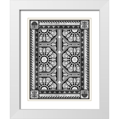 Patterns D White Modern Wood Framed Art Print with Double Matting by Grey, Jace