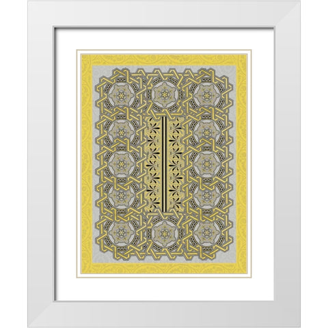 Patterns Q White Modern Wood Framed Art Print with Double Matting by Grey, Jace