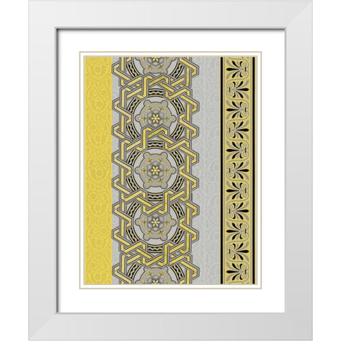 Patterns R2 White Modern Wood Framed Art Print with Double Matting by Grey, Jace