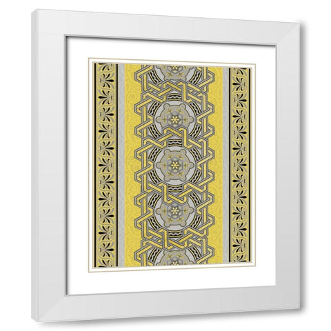 Patterns R3 White Modern Wood Framed Art Print with Double Matting by Grey, Jace
