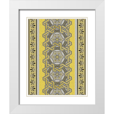 Patterns R3 White Modern Wood Framed Art Print with Double Matting by Grey, Jace