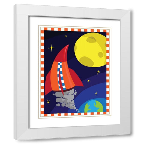 Rockets White Modern Wood Framed Art Print with Double Matting by Grey, Jace