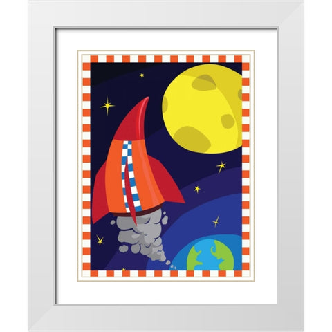 Rockets White Modern Wood Framed Art Print with Double Matting by Grey, Jace