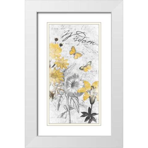 Wisdom Floral White Modern Wood Framed Art Print with Double Matting by Grey, Jace
