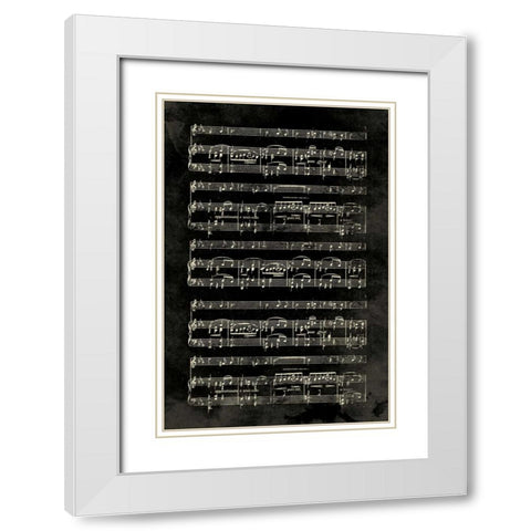 Music Sheet Black White Modern Wood Framed Art Print with Double Matting by Grey, Jace