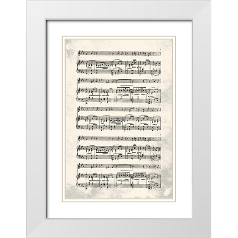 Music Sheet Cream White Modern Wood Framed Art Print with Double Matting by Grey, Jace