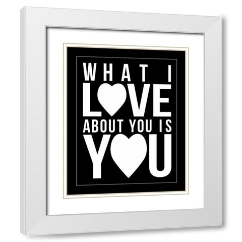 Text A White Modern Wood Framed Art Print with Double Matting by Grey, Jace