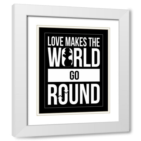 Text B White Modern Wood Framed Art Print with Double Matting by Grey, Jace