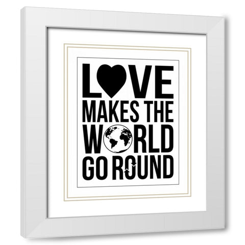World Go Round 2 White Modern Wood Framed Art Print with Double Matting by Grey, Jace
