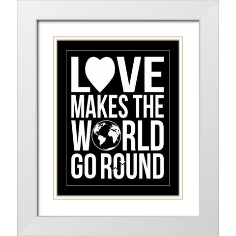 World Go Round White Modern Wood Framed Art Print with Double Matting by Grey, Jace
