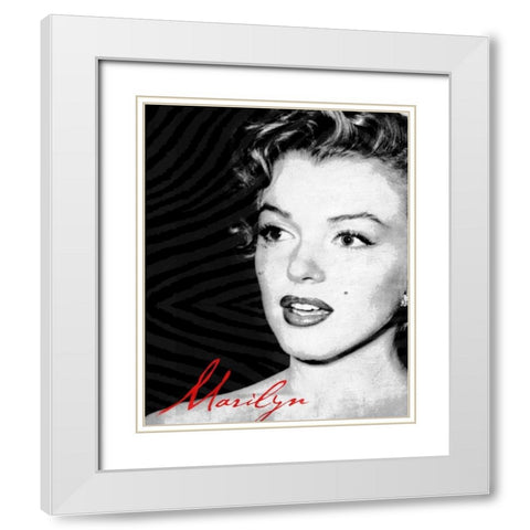 Monroe Text White Modern Wood Framed Art Print with Double Matting by Grey, Jace