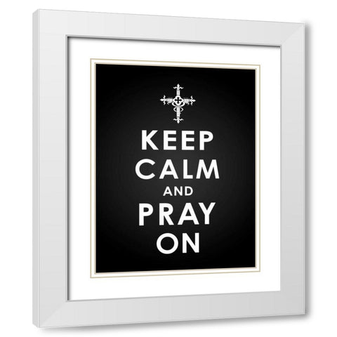 Keep  Calm White Modern Wood Framed Art Print with Double Matting by Grey, Jace