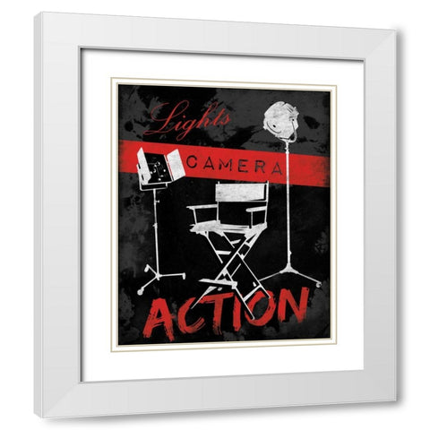 Cinema A2 White Modern Wood Framed Art Print with Double Matting by Grey, Jace