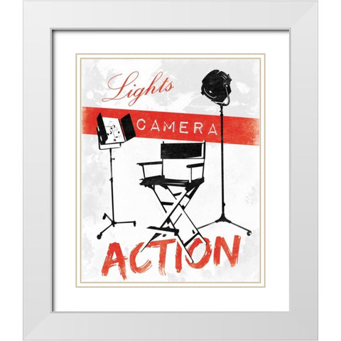 Cinema A White Modern Wood Framed Art Print with Double Matting by Grey, Jace