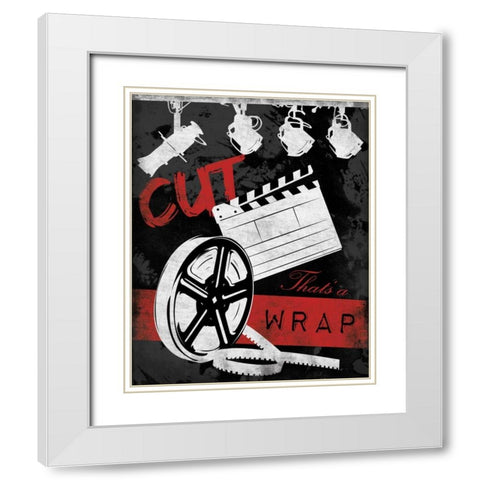 Cinema B2 White Modern Wood Framed Art Print with Double Matting by Grey, Jace