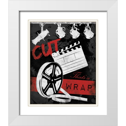 Cinema B2 White Modern Wood Framed Art Print with Double Matting by Grey, Jace