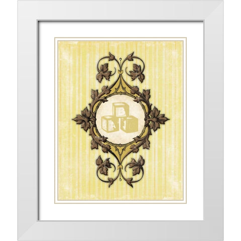 Blocks B White Modern Wood Framed Art Print with Double Matting by Grey, Jace