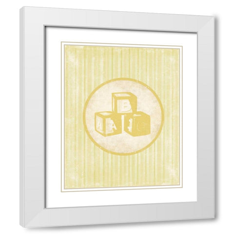 Blocks White Modern Wood Framed Art Print with Double Matting by Grey, Jace