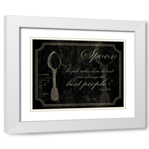 Spoon Quote 2 White Modern Wood Framed Art Print with Double Matting by Grey, Jace