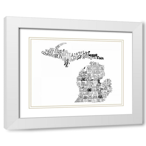 Michigan White Modern Wood Framed Art Print with Double Matting by Grey, Jace