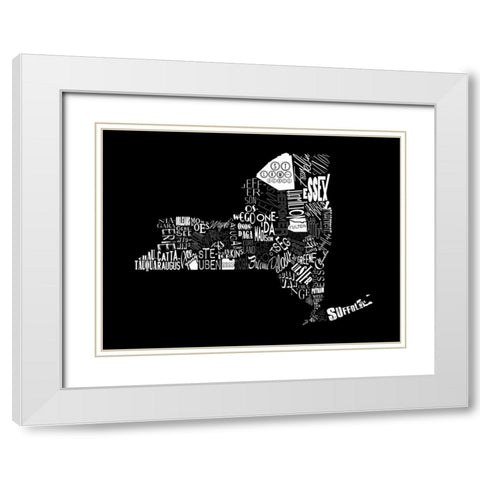 NY 3 White Modern Wood Framed Art Print with Double Matting by Grey, Jace