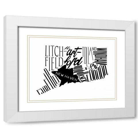 CT White Modern Wood Framed Art Print with Double Matting by Grey, Jace