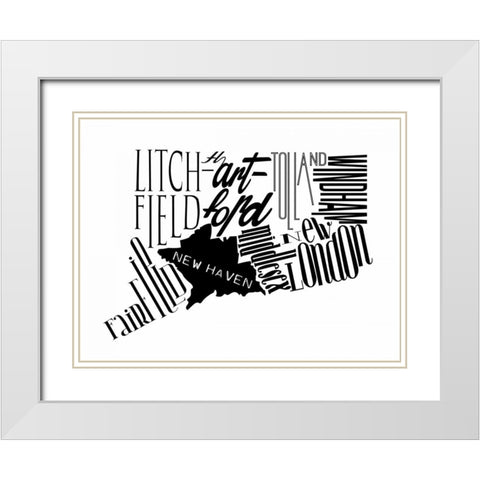 CT White Modern Wood Framed Art Print with Double Matting by Grey, Jace