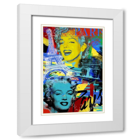 Marilyn Paris White Modern Wood Framed Art Print with Double Matting by Grey, Jace