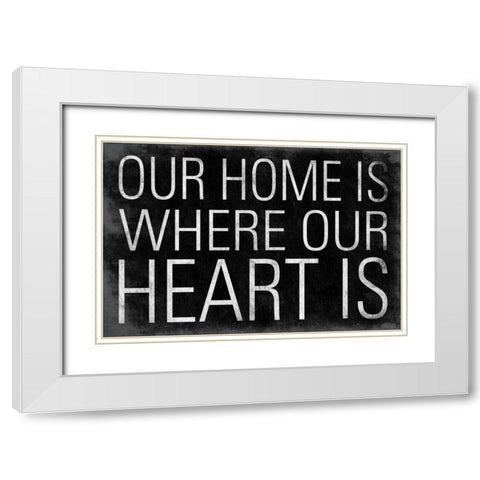 Heart White Modern Wood Framed Art Print with Double Matting by Grey, Jace