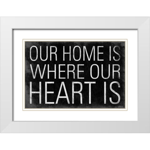 Heart White Modern Wood Framed Art Print with Double Matting by Grey, Jace