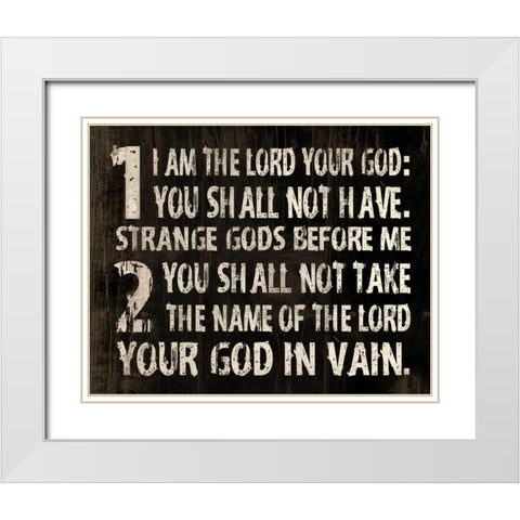 10 Commandments White Modern Wood Framed Art Print with Double Matting by Grey, Jace