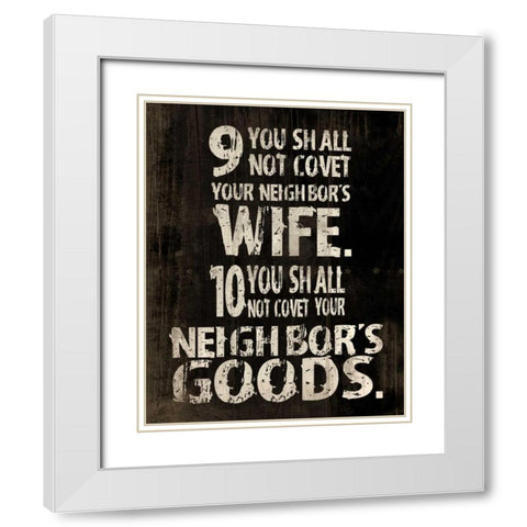 10 Commandments 2 White Modern Wood Framed Art Print with Double Matting by Grey, Jace