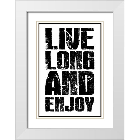 Live Long White Modern Wood Framed Art Print with Double Matting by Grey, Jace