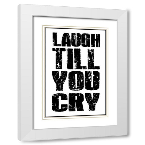 Laugh Till White Modern Wood Framed Art Print with Double Matting by Grey, Jace