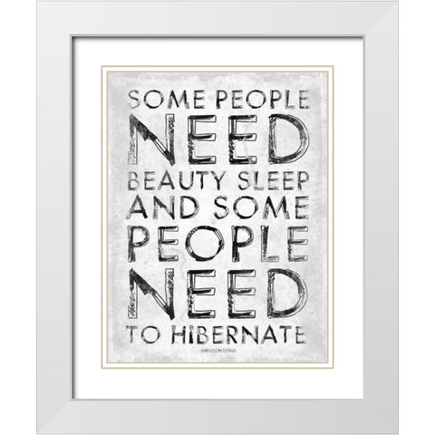Hibernate White Modern Wood Framed Art Print with Double Matting by Grey, Jace