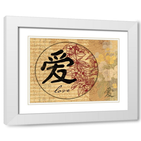 Love White Modern Wood Framed Art Print with Double Matting by Grey, Jace