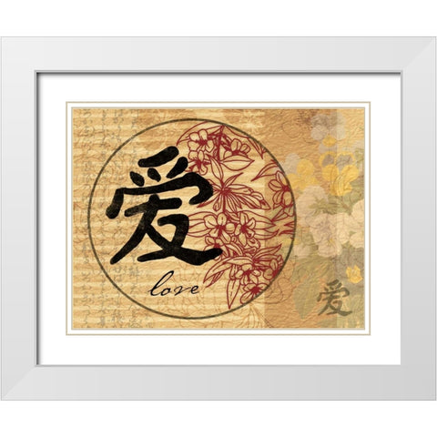 Love White Modern Wood Framed Art Print with Double Matting by Grey, Jace