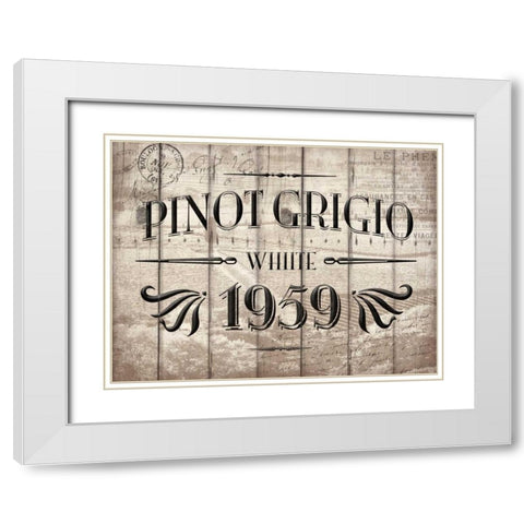 Pinot Grogio White Modern Wood Framed Art Print with Double Matting by Grey, Jace