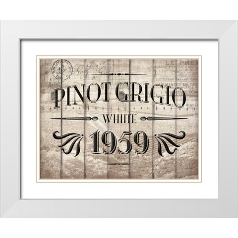 Pinot Grogio White Modern Wood Framed Art Print with Double Matting by Grey, Jace
