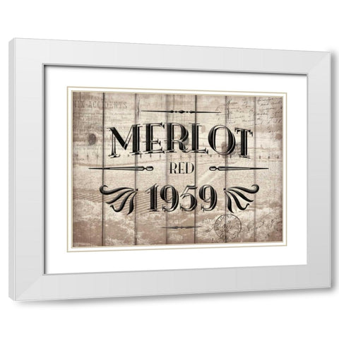 Merlot White Modern Wood Framed Art Print with Double Matting by Grey, Jace