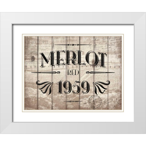 Merlot White Modern Wood Framed Art Print with Double Matting by Grey, Jace