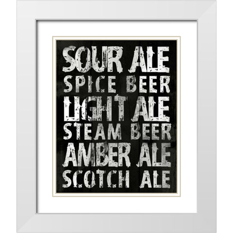 Sour Ale White Modern Wood Framed Art Print with Double Matting by Grey, Jace