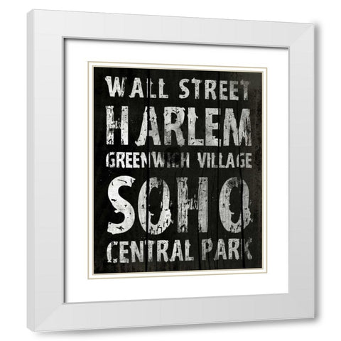 New York White Modern Wood Framed Art Print with Double Matting by Grey, Jace
